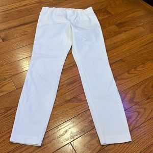 Stretch band white dress pant